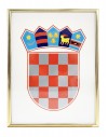 Grb Republike Hrvatske - 21x30cm - s metalnim okvirom - zlatno