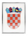 Coat of arms of Croatia - 30x40cm - with metal frame - silver
