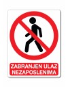 Naljepnica - zabranjen ulaz nezaposlenima