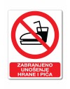 Naljepnica - zabranjeno unošenje hrane i pića