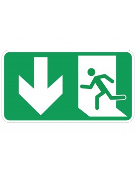 Sign - Emergency exit down - Right