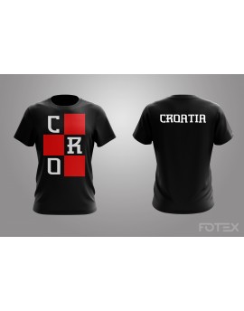 Navijačka majica CRO - EURO - crna
